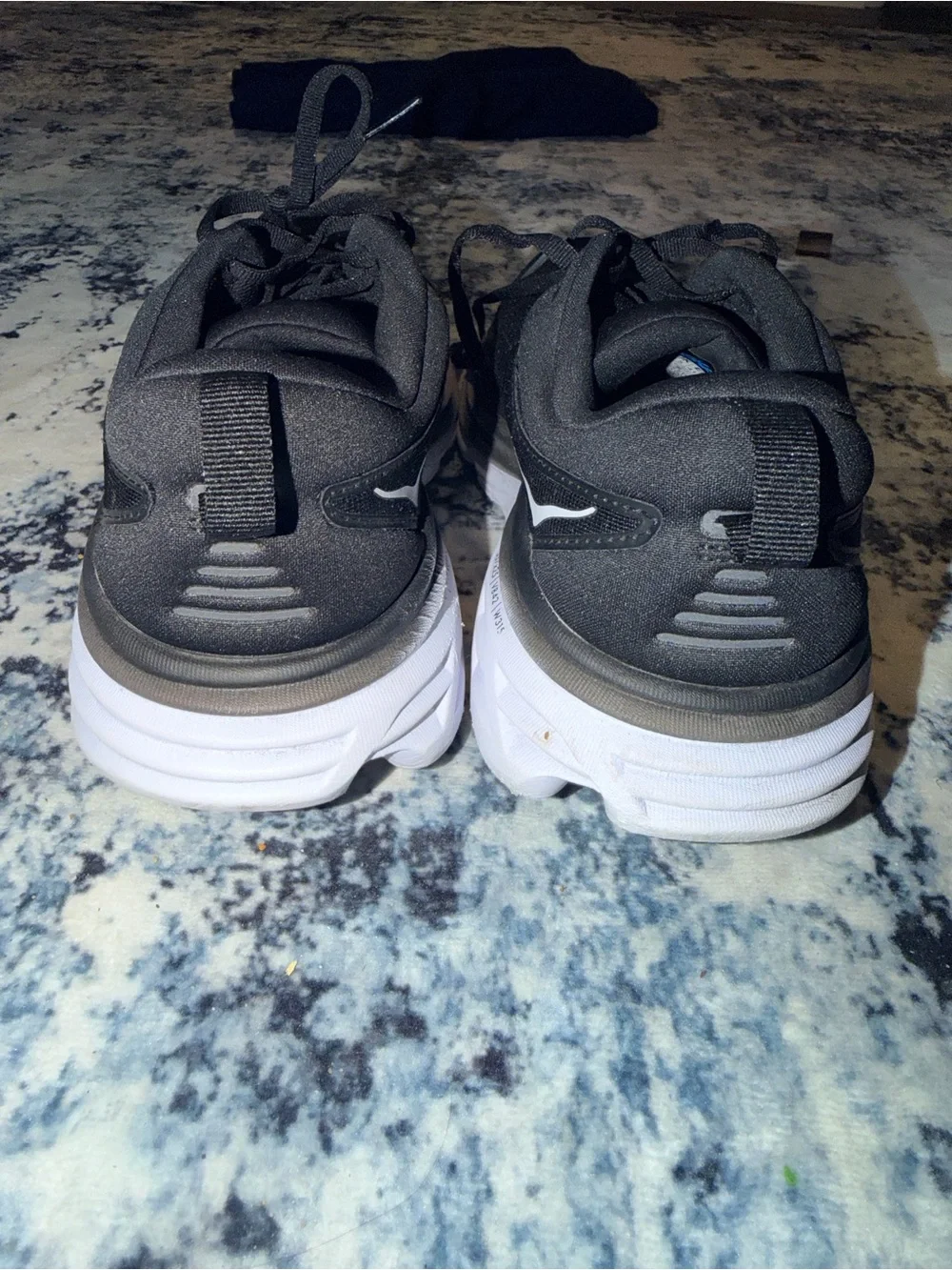 HOKA Bondi 8 Wide‎ Running Shoes Black/White Men’s Size 8 2E Extra Wide